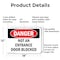 Signmission Not An Entrance Door Blocked Danger Sign, Aluminum, 18in W x 12in L, 2PK OS-2PACK-DS-A-1218-L-2153 - alternate 5